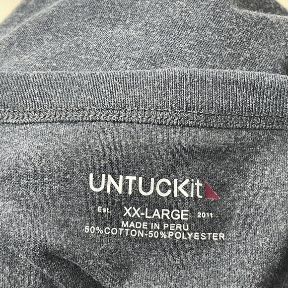 UNTUCKit Mens Size XXL 2XL Blue/Grey Albarino Long Sleeve Henley Shirt - Picture 2 of 12